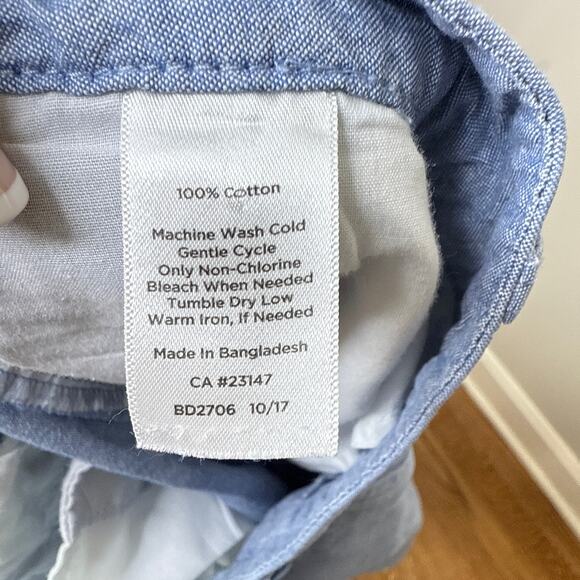 Talbots 16W The Weekend Chino Crops Newport Chambray Flat Front Beachy Luxury - Picture 8 of 8